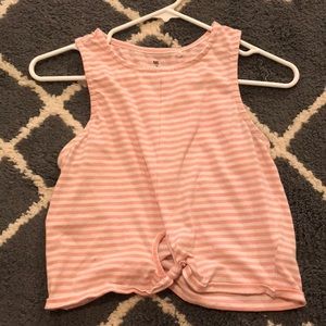 White and Pink Striped Cropped Tank Top (Me to We)